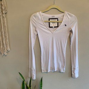 Abercrombie & Fitch Basic White Long Sleeve